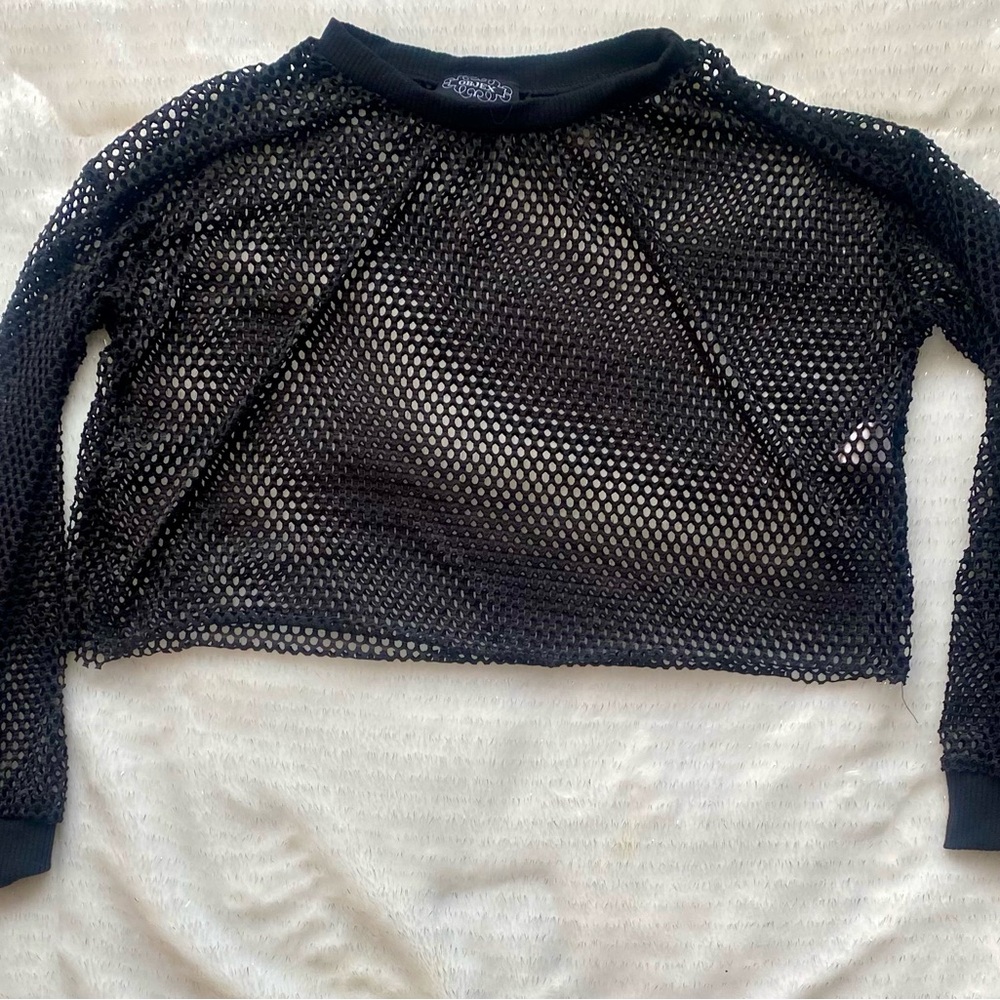 Black Mesh Women's Top